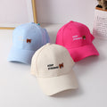 Cartoon bear kids baseball cap-rose red