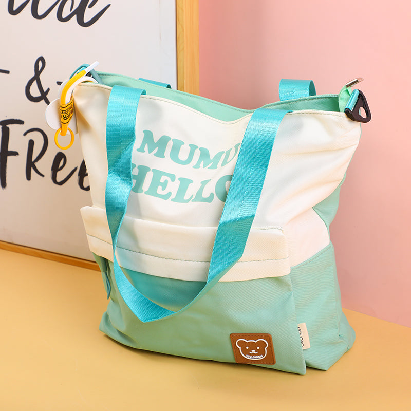 Simple english letter shopping bag-green