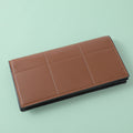 Men's stitching long wallet-coffee