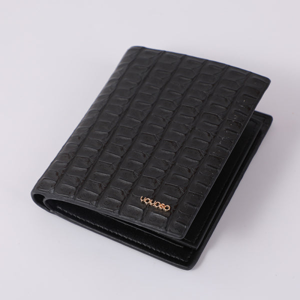 Portable embossed change purse-black