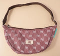 PD logo crossbody bag with zipper- dark coffee