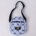PD logo vertical crossbody bag with zipper-blue