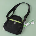 English vertical crossbody bag with zipper-black