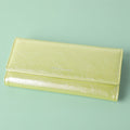 Pearl shimmer large three folding wallet-yellow