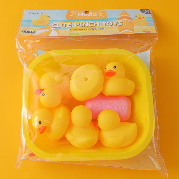 Soap and duck pinch bath toy