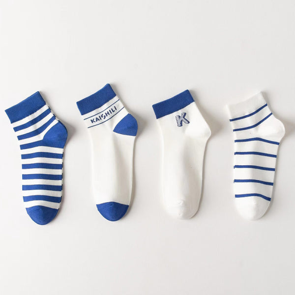 Black & white preppy style men's socks 2 pairs