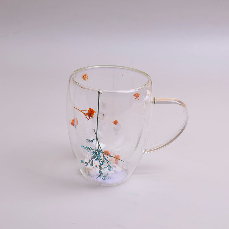 White dried flowers Glass - 350ml