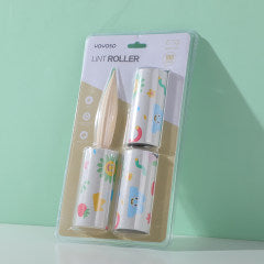 Pink flower straight handle lint roller x3 rolls