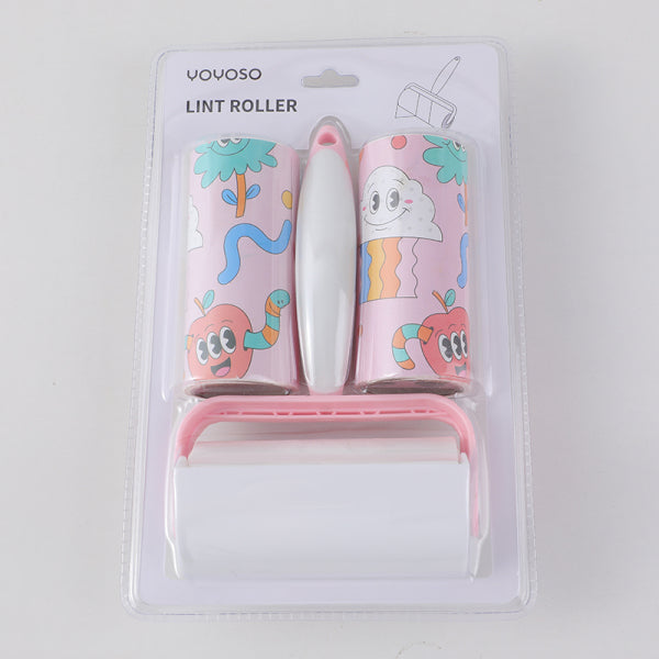 Pink flower lint roller with cover x3 rolls