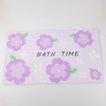 Flower lychee printed bath mat-purple