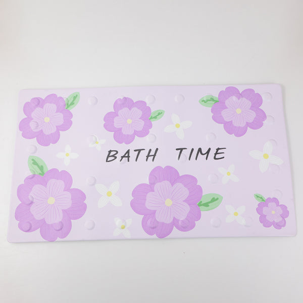 Flower lychee printed bath mat-purple