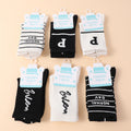 Simple letter children's mid-calf socks size M-two pairs