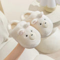 Cartoon little bear children's cotton slippers size 30-31-white