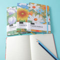 Watercolor flower hardback A5-horizontal line pages