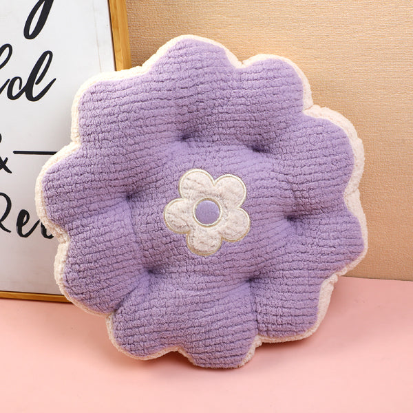 Creative Floral Cookie Cushion - Purple
