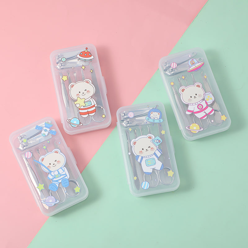Space bear series manicure seven-piece set