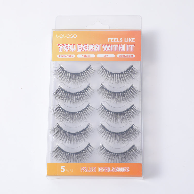 3D series artificial lightness false eyelashes 5 pairs #08