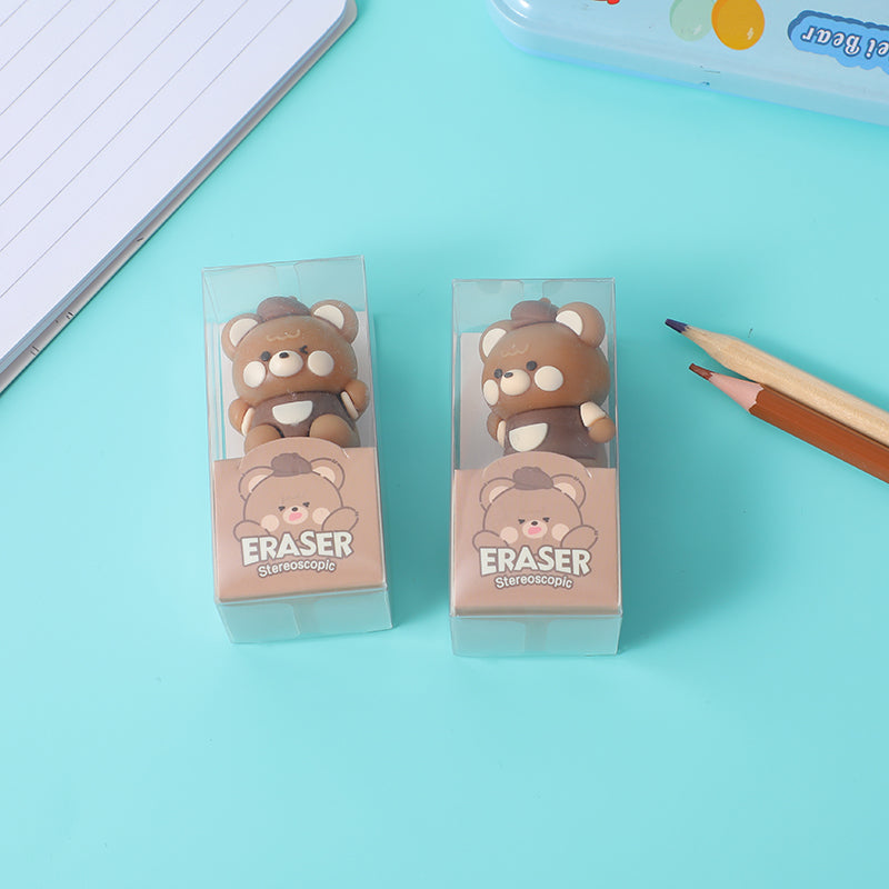 Stereoscopic eraser-coffee bear