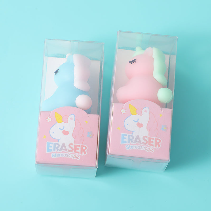 Stereoscopic eraser-macaron color pony