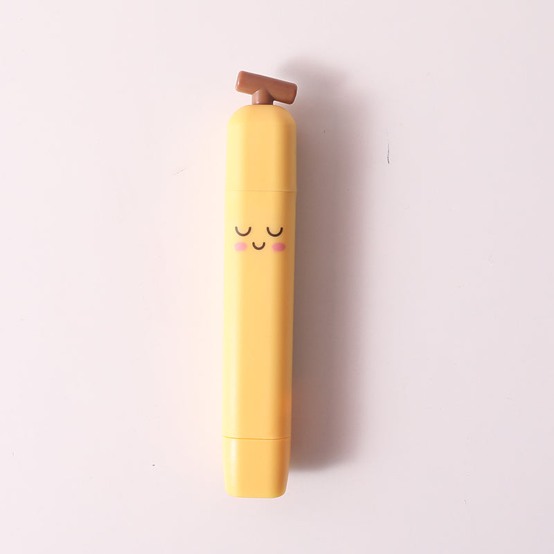 Banana shaped rolling eraser