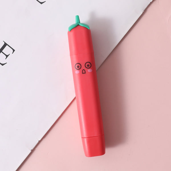 Chili shaped rolling eraser
