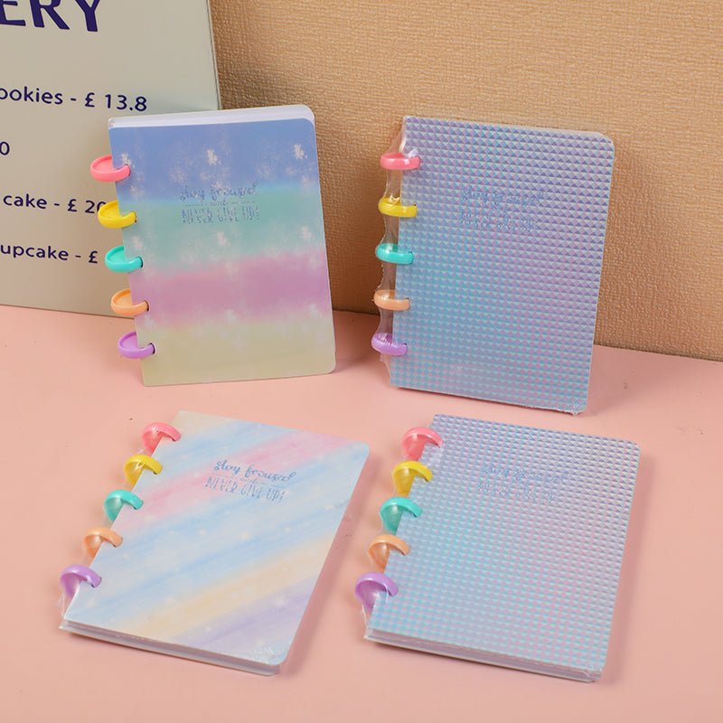 Gradient Macaroon Mushroom Buckle Coil Book A6-Horizontal Line Inside 80pcs