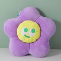 Colorful smiley face flower cushion-purple