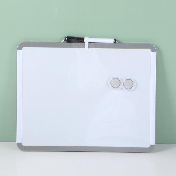 Black frame magnetic whiteboard with erasable pen