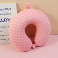 Mosaic Checkered U-shaped pillow - pink