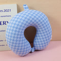 Mosaic Checkered U-shaped pillow - blue