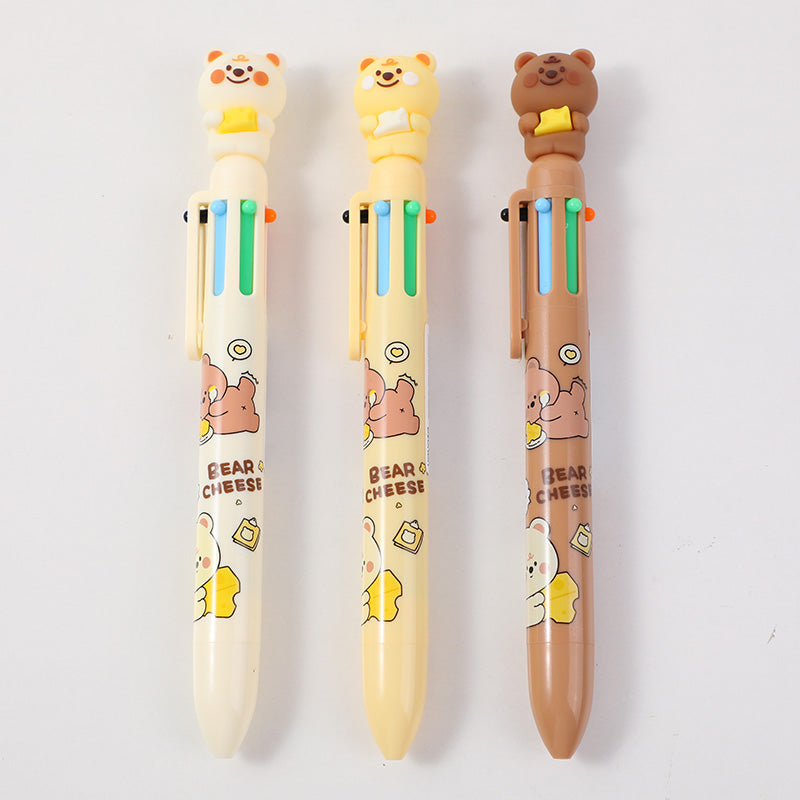 Bear cheese six-color ballpoint pen