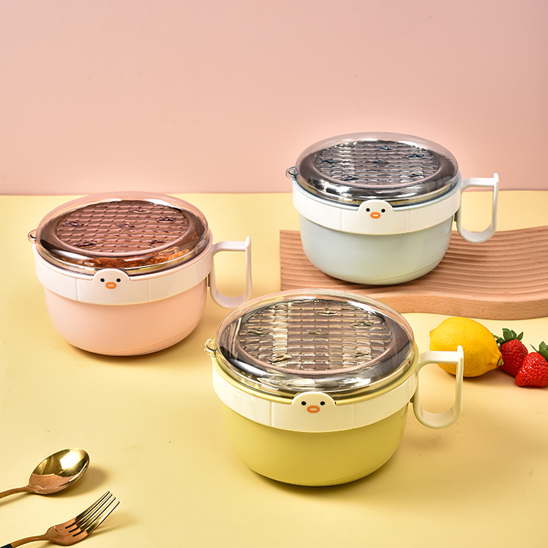 Round stainless steel lunch box