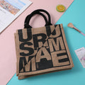 Creative english linen handbag-black