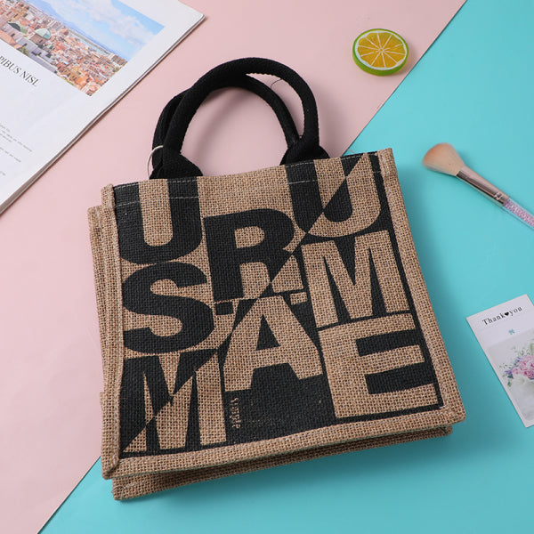 Creative english linen handbag-black