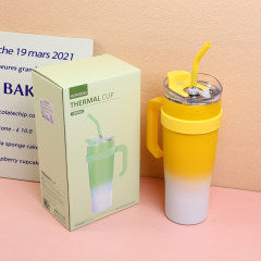 Gradient Color Car Thermos 1.2L-Yellow