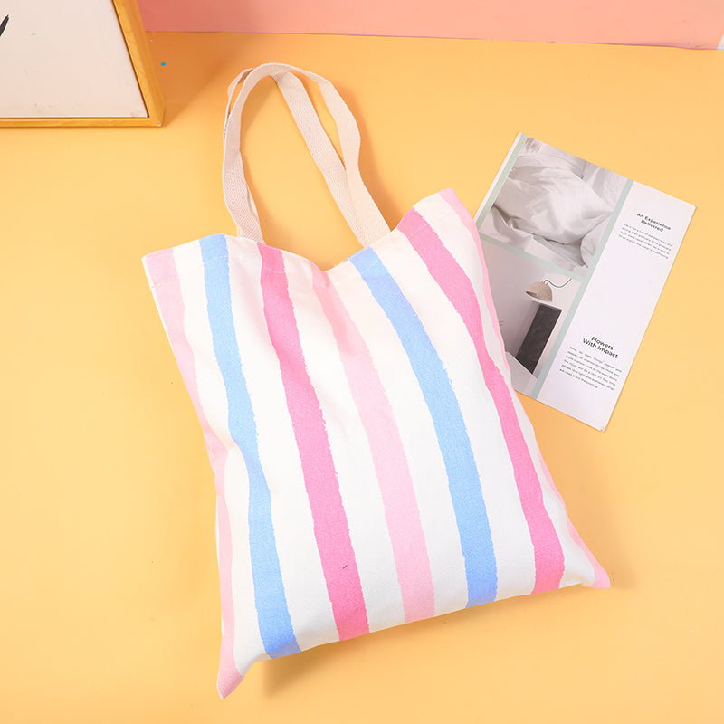Color strip series canvas bag