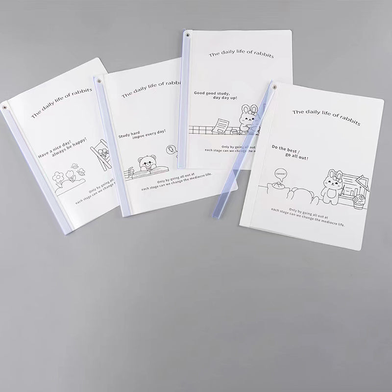 Rabbit daily series A4 rotary rod file folder