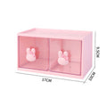 Cute rabbit two compartments storage box