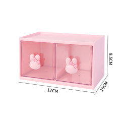 Cute rabbit two compartments storage box