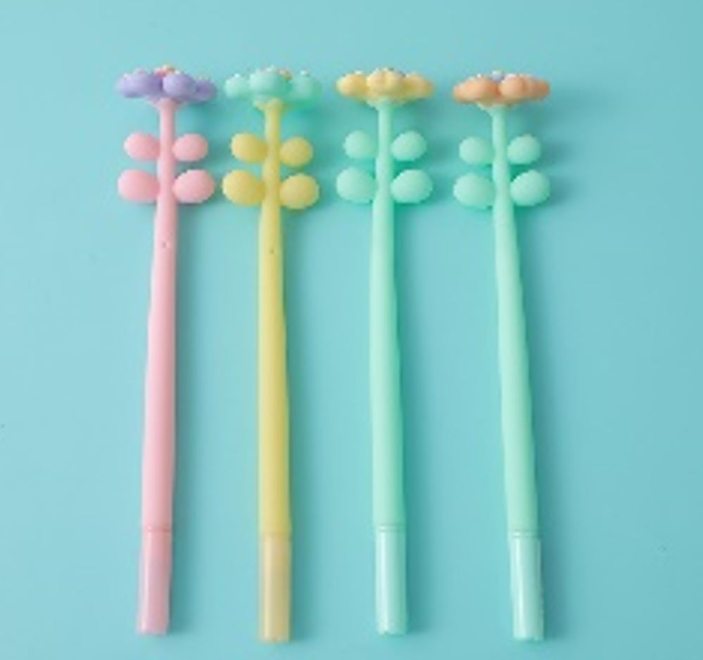 Colourful flower shaking gel pen-black