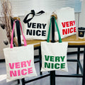 Canvas shoulder bag / Rich life series shopping bag