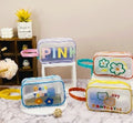 Horizontal small toiletry bag / Stick figure children's fun series mesh gauze ma