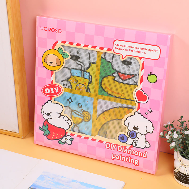 Colourful fruity papi dog diamond painting 30x30mm-C style