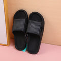 Striped comfortable men's household slipper black size 43-44