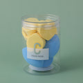 Delicate and soft barreled multi-purpose powder puff 9pcs set-blue & yellow