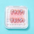 Flexible and delicate wearable manicure -A05 pink lychee stars