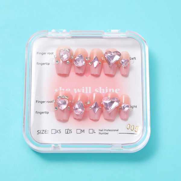 Flexible and delicate wearable manicure -A05 pink lychee stars