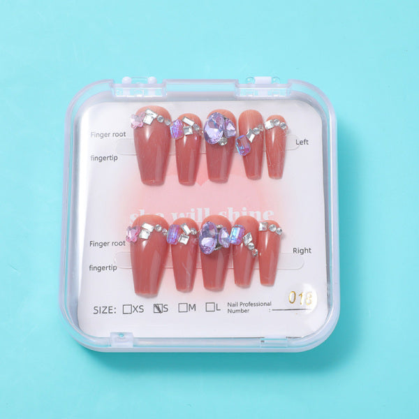 Flexible and delicate wearable manicure -A18 honey bean cloud veil