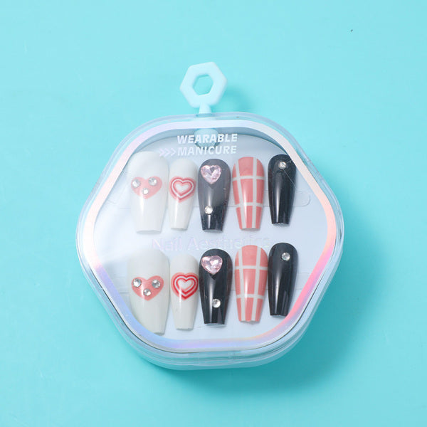 Beautiful smile wearable manicure-B34 ink print with plaid