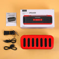 Antenna wireless speaker with solar panel and flashlight-red